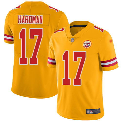 Youth Kansas City Chiefs #17 Hardman Mecole Limited Gold Inverted Legend Football Nike NFL Jersey->youth nfl jersey->Youth Jersey
